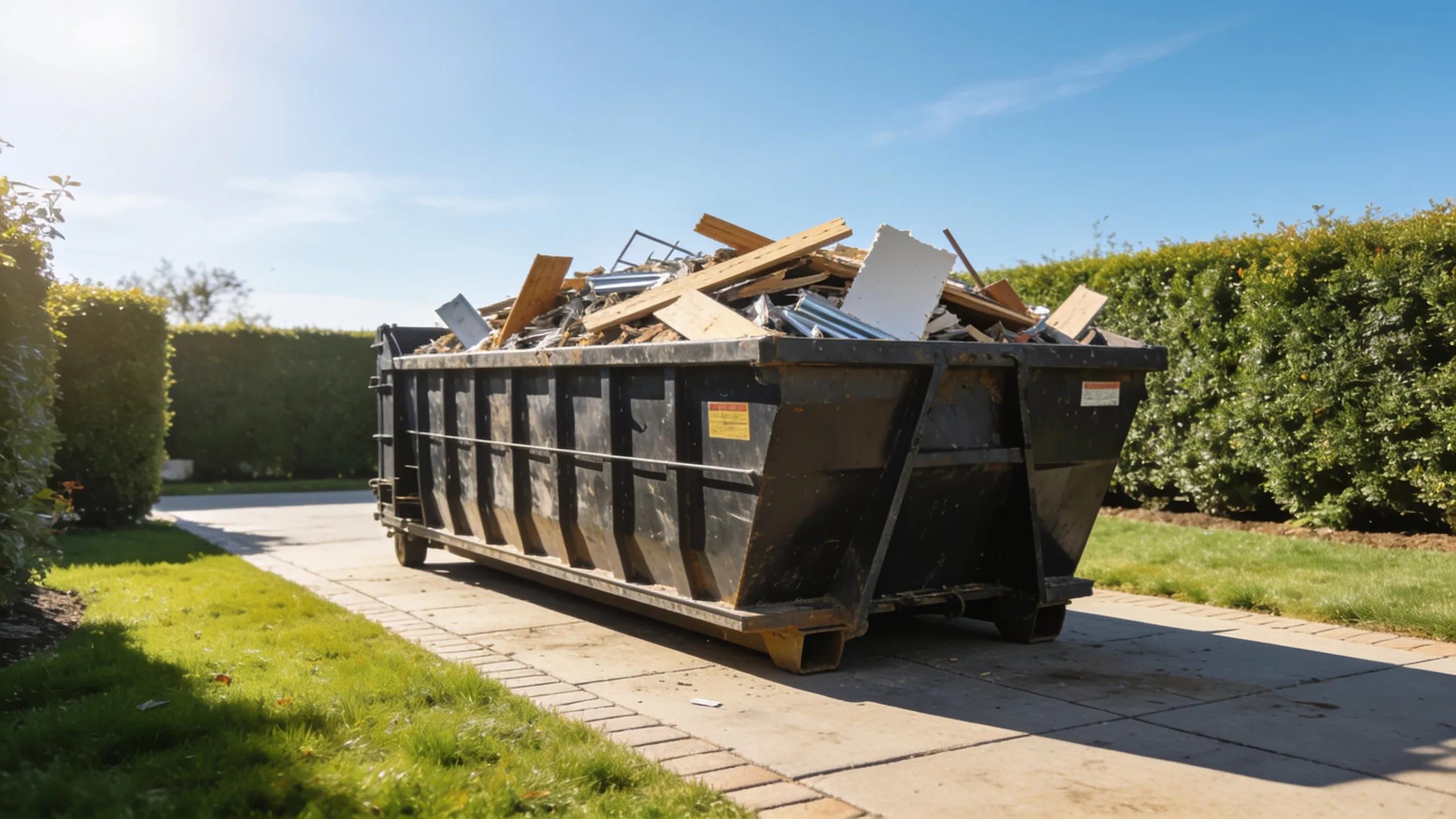 Roll-off dumpster in an organized outdoor space, highlighting effective waste management options for construction and home projects