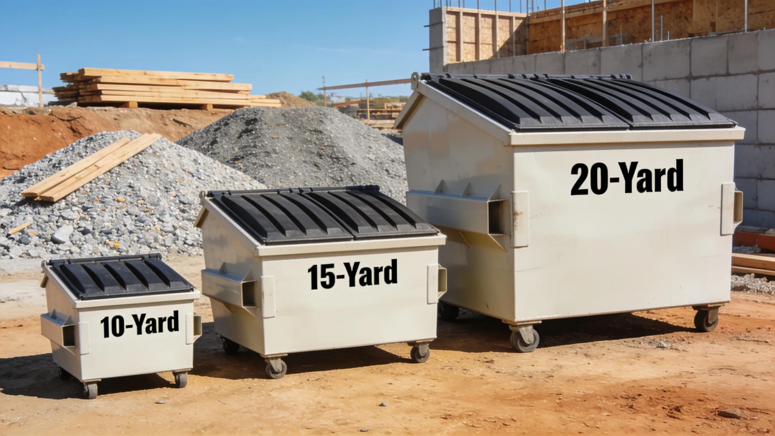 Comparison of different dumpster sizes available for rental, enhancing understanding of options