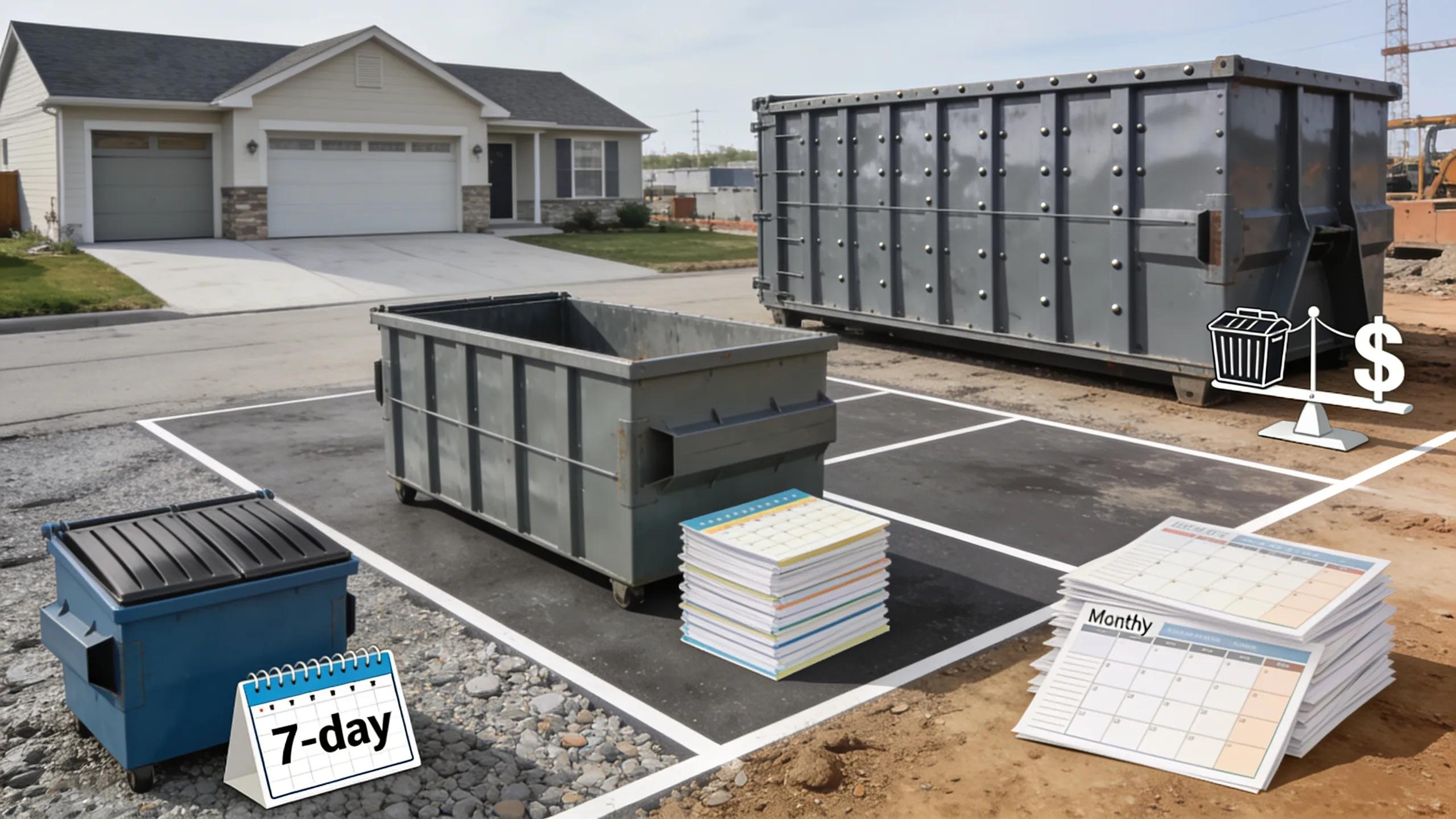 Visual representation of factors influencing dumpster rental costs for North Chicago
