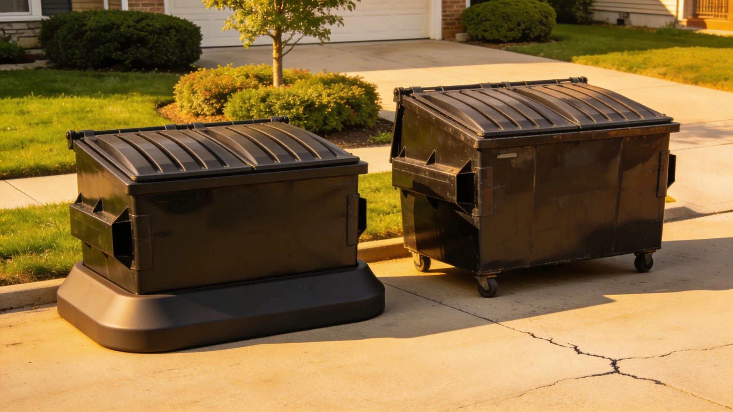 Residential home renovation using a driveway safe dumpster, showcasing effective use cases and property protection during projects