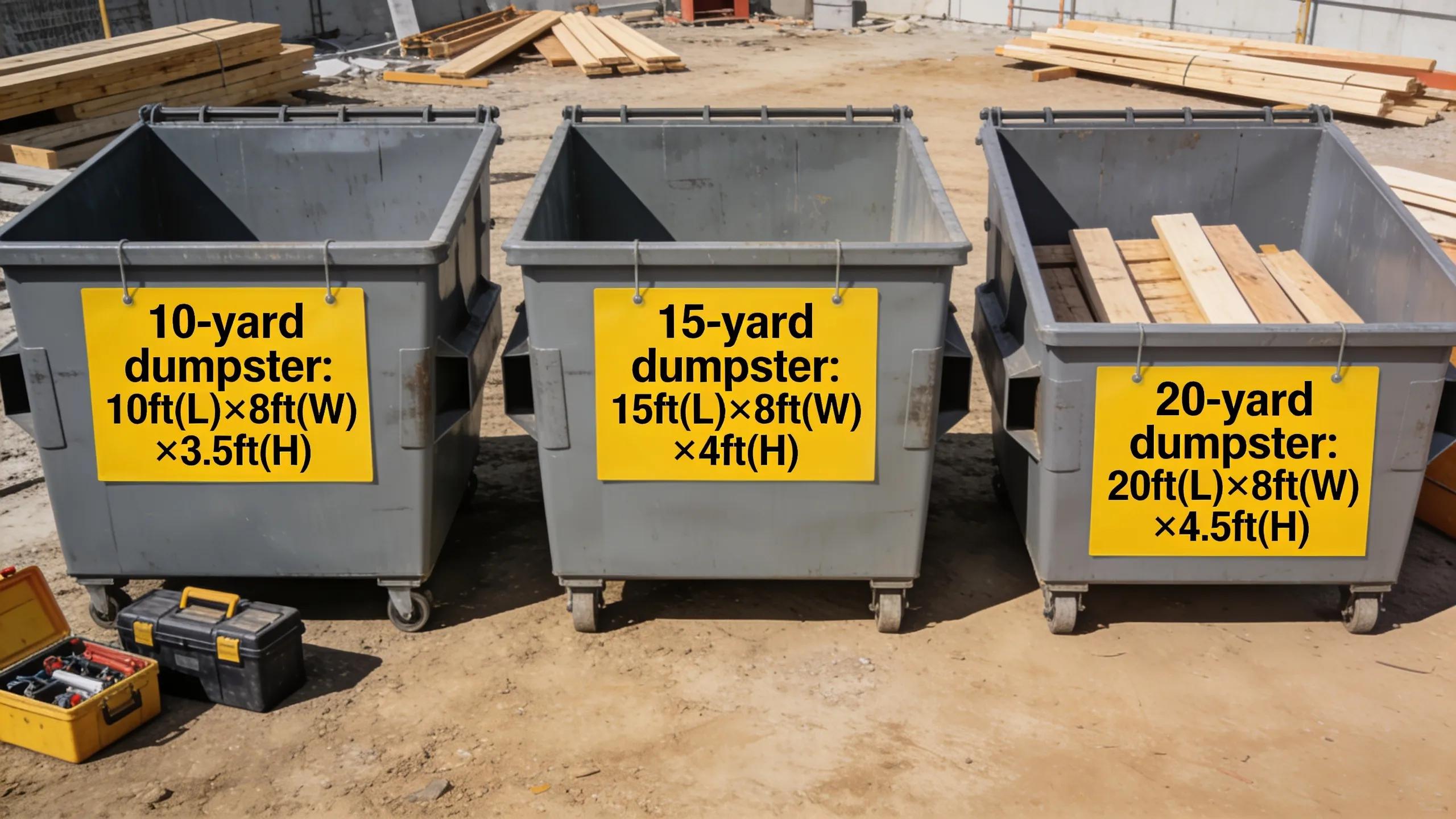 EcoBox Dumpsters: 10-yard, 15-yard, and 20-yard dumpster sizes for construction and home renovation debris.