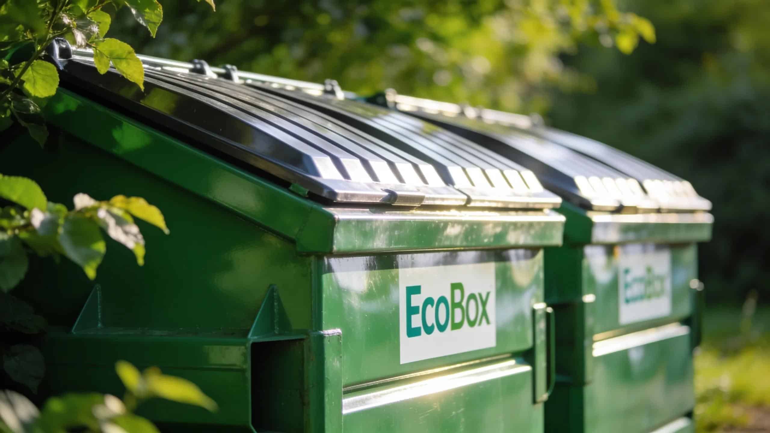 Eco-friendly dumpsters demonstrating sustainable waste management practices by EcoBox