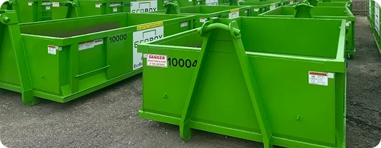 Row of EcoBox dumpsters