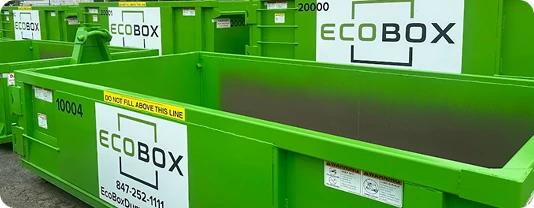 EcoBox Dumpsters container options for construction dumpster rentals in Northeastern Illinois