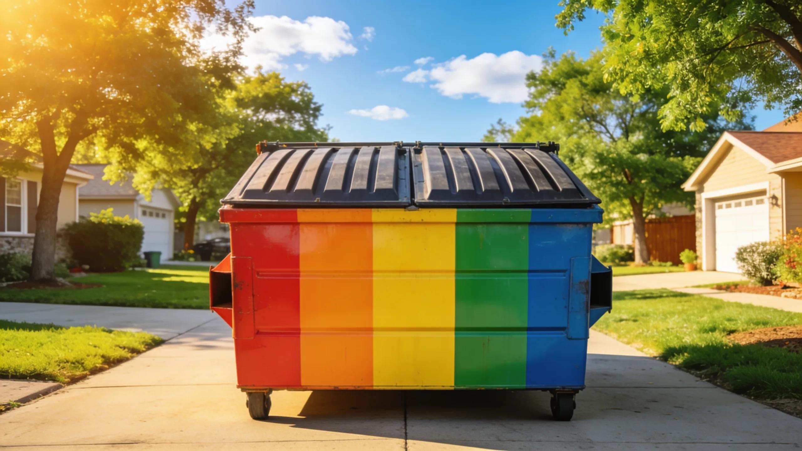 Roll-off dumpster in a residential setting showcasing waste management solutions