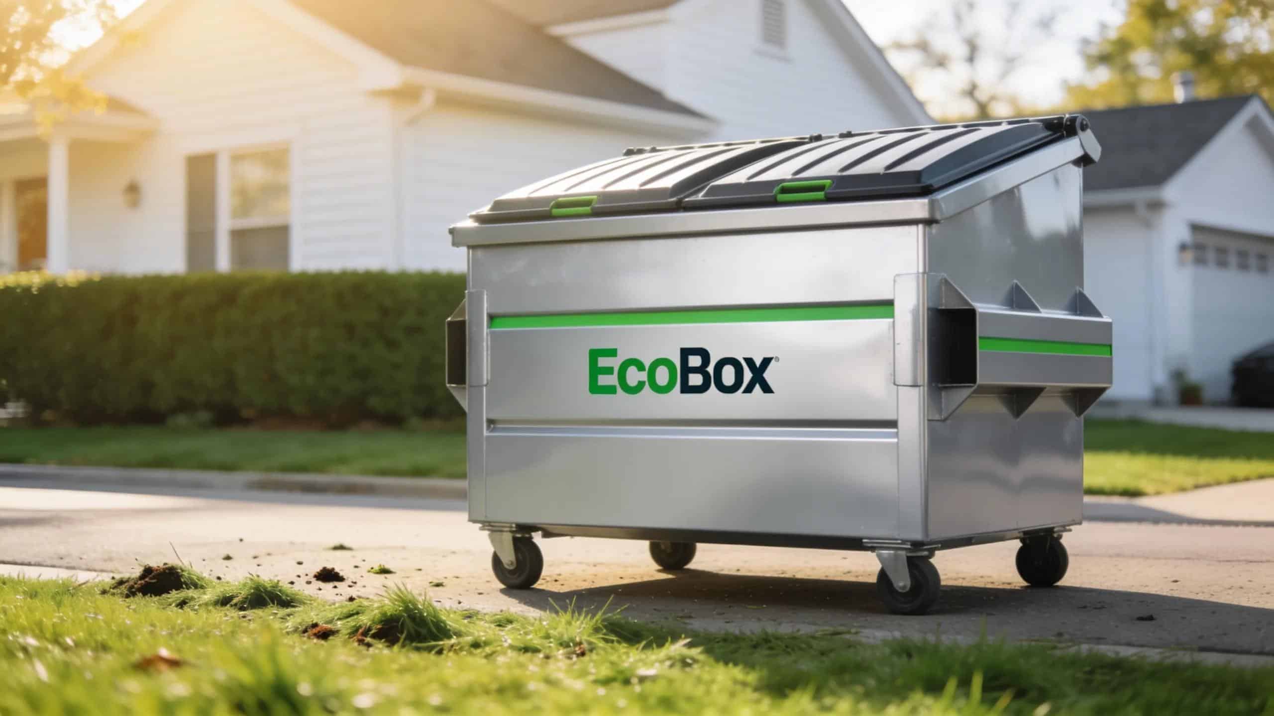 EcoBox dumpster rental in Inverness, IL, driveway-safe placement and eco-friendly waste disposal.