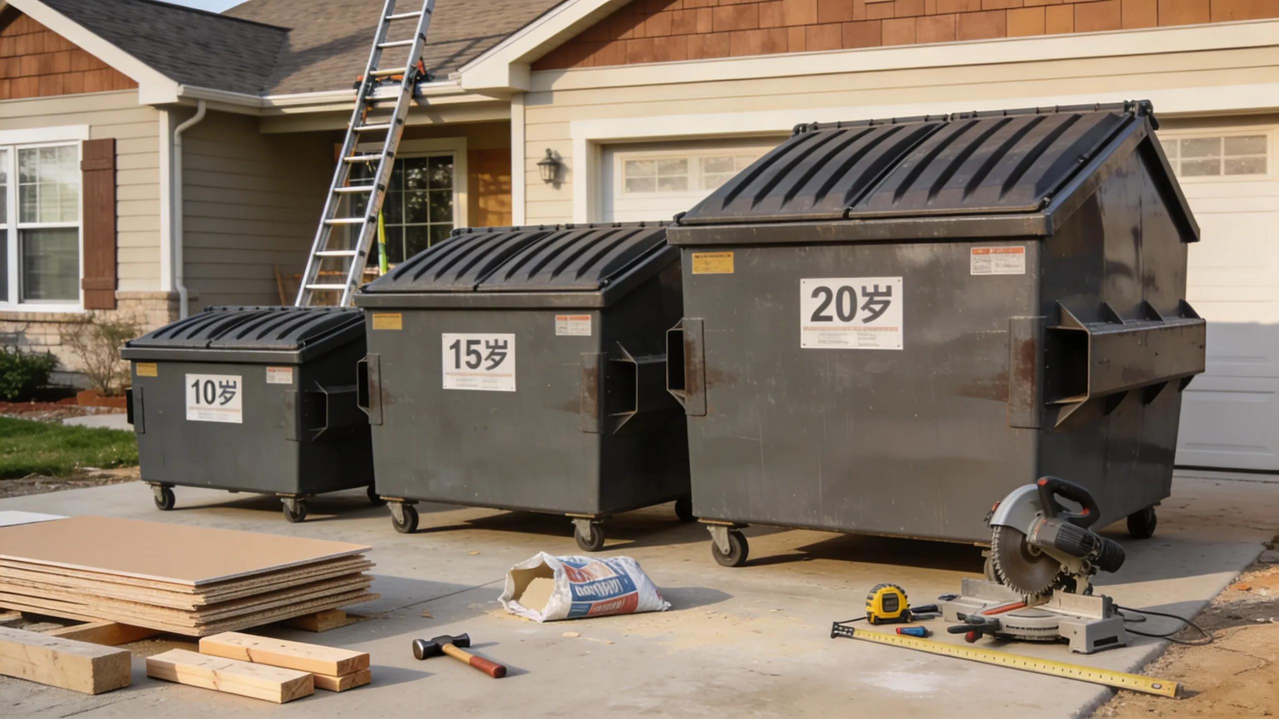 Three sizes of roll-off dumpsters available for residential projects in Zion, IL